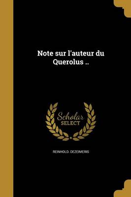 Book cover for Note Sur L'Auteur Du Querolus ..