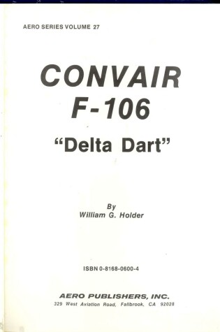 Cover of Convair F-106, "Delta Dart"