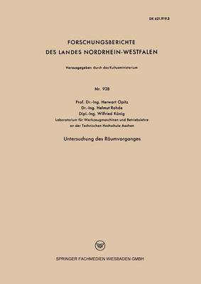 Book cover for Untersuchung Des Raumvorganges