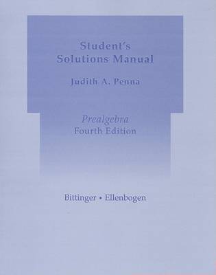 Book cover for Student Solutions Manual for Prealgebra