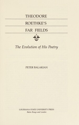 Book cover for Theodore Roethke's Far Fields