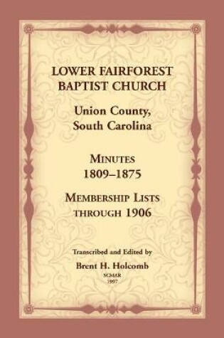 Cover of Lower Fairforest Baptist Church, Union County, South Carolina