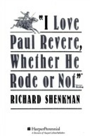 Cover of "I Love Paul Revere, Whether He Rode or Not, " Warren Harding