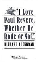 Book cover for "I Love Paul Revere, Whether He Rode or Not, " Warren Harding