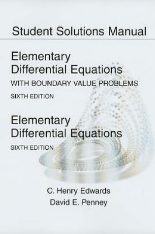 Cover of Student Solutions Manual for Elementary Differential Equations