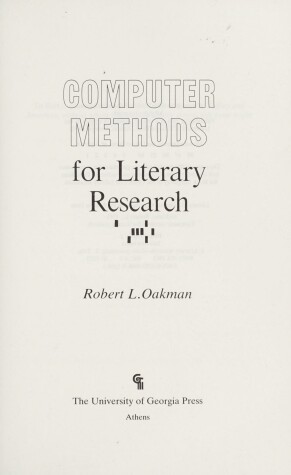 Book cover for Computer Methods for Literary Research