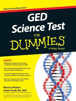 Book cover for GED Science For Dummies