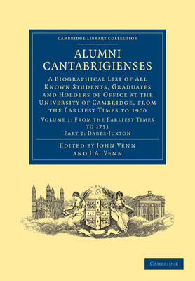 Cover of Alumni Cantabrigienses