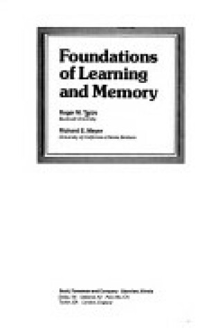 Cover of Foundations of Learning and Memory