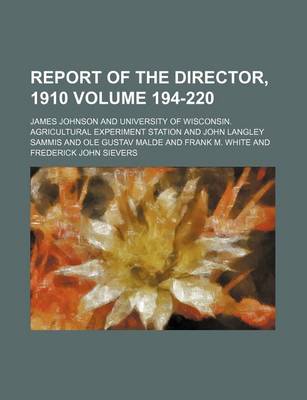 Book cover for Report of the Director, 1910 Volume 194-220