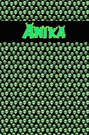 Cover of 120 Page Handwriting Practice Book with Green Alien Cover Anika