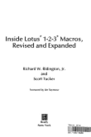 Cover of Inside Lotus 1-2-3 Macros