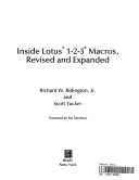 Book cover for Inside Lotus 1-2-3 Macros