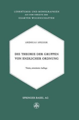 Cover of Die Theorie Der Gruppen Von Endlicher Ordnung