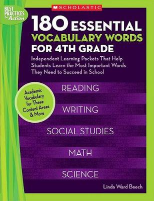 Book cover for 180 Essential Vocabulary Words for 4th Grade