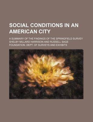 Book cover for Social Conditions in an American City; A Summary of the Findings of the Springfield Survey