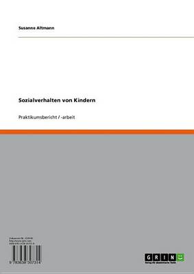 Book cover for Sozialverhalten Von Kindern