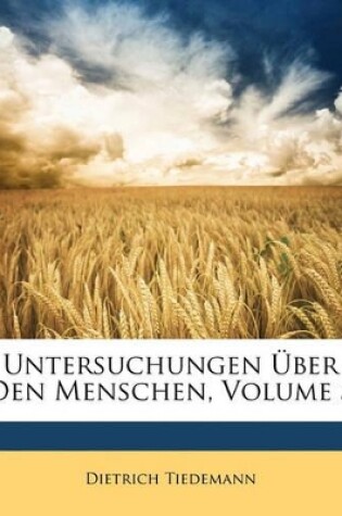 Cover of Untersuchungen Über Den Menschen, Volume 3