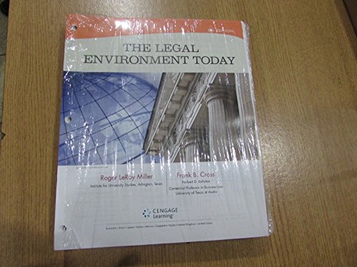 Cover of The Legal Environment Today - Summarized Case Edition