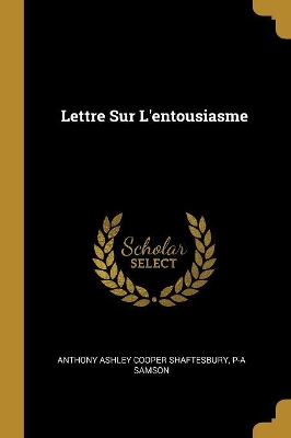 Book cover for Lettre Sur L'entousiasme