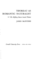 Book cover for Thoreau as Romantic Naturalist