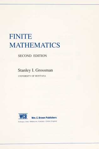 Cover of Finite Mathematics