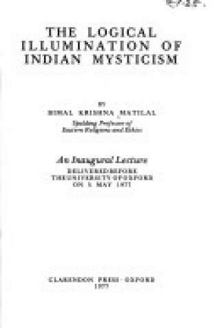 Cover of Logical Illumination of Indian Mysticism