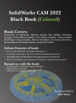 Book cover for SolidWorks CAM 2022 Black Book (Colored)