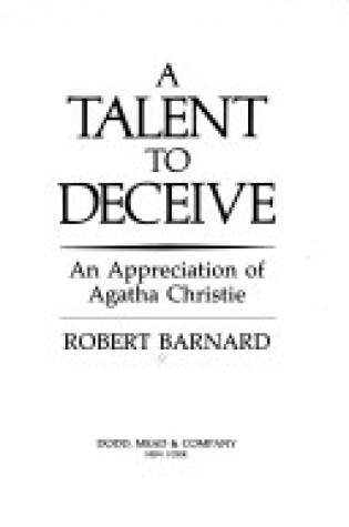 Cover of A Talent to Deceive
