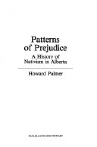 Cover of Patterns of Prejudice (Oxford)