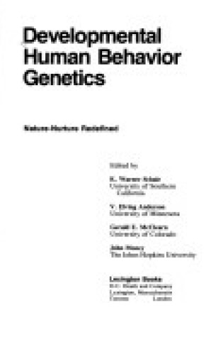 Cover of Developmental Human Behaviour Genetics