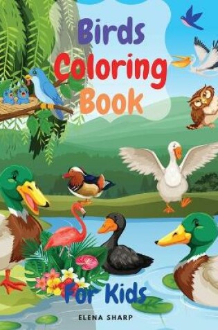 Cover of birds coloring book for kids