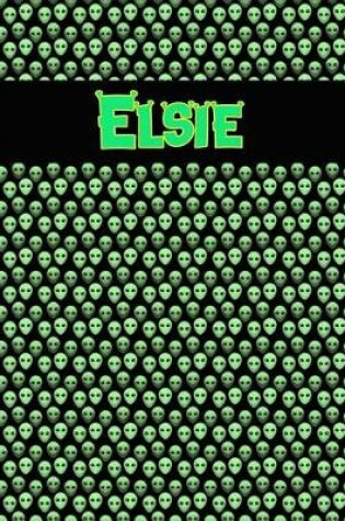 Cover of 120 Page Handwriting Practice Book with Green Alien Cover Elsie