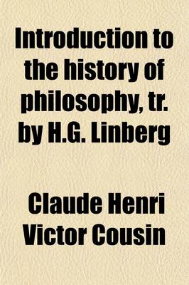 Book cover for Introduction to the History of Philosophy, Tr. by H.G. Linberg