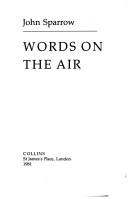 Book cover for Words on the Air