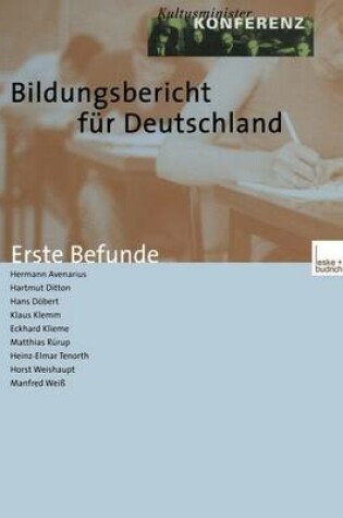 Cover of Bildungsbericht Fur Deutschland