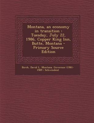 Book cover for Montana, an Economy in Transition