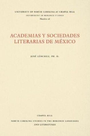 Cover of Academias y Sociedades Literarias de Mexico