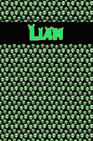 Cover of 120 Page Handwriting Practice Book with Green Alien Cover Liam