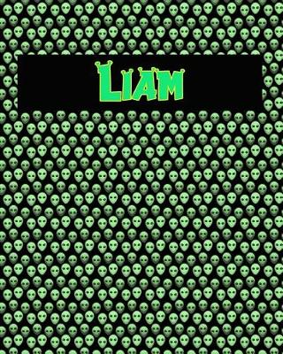 Book cover for 120 Page Handwriting Practice Book with Green Alien Cover Liam