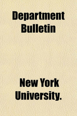 Cover of Department Bulletin Volume 1-4