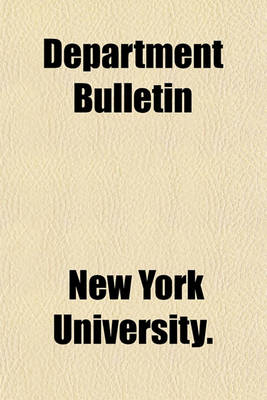 Book cover for Department Bulletin Volume 1-4