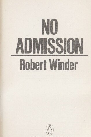 Cover of Winder Robert : No Admission