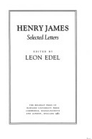 Cover of Selected Letters