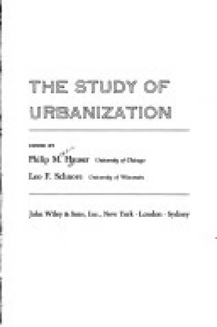 Cover of Study of Urbanization