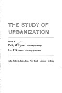 Book cover for Study of Urbanization