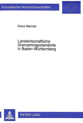 Cover of Landwirtschaftliche Grenzertragsstandorte in Baden-Wuerttemberg