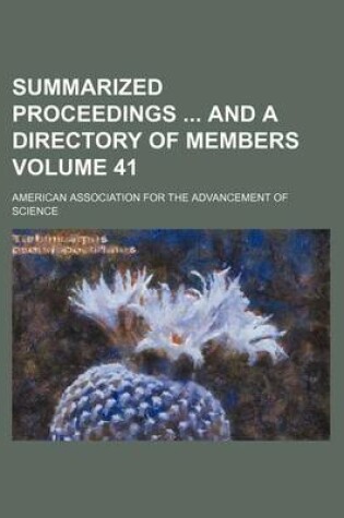 Cover of Summarized Proceedings and a Directory of Members Volume 41