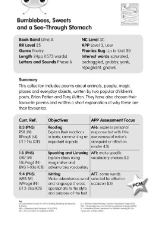 Cover of BC Lime A/3C Bumblebees, Sweets and a See-Through Stomach Guided Reading Cards