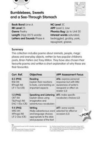 Cover of BC Lime A/3C Bumblebees, Sweets and a See-Through Stomach Guided Reading Cards